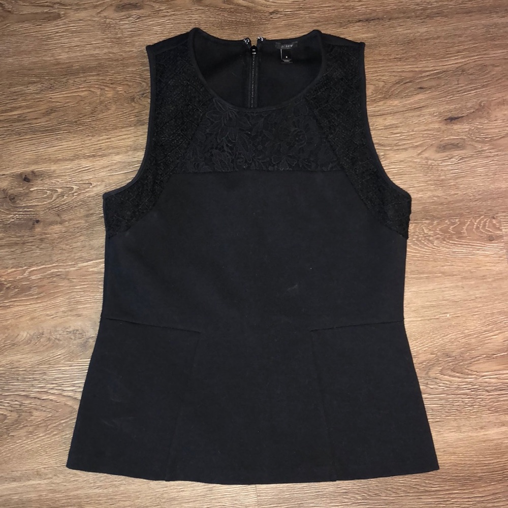 JCrew | Black Peplum Shirt